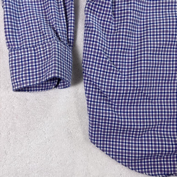 Polo Ralph Lauren Poplin Shirt Mens XL Purple Blue Round Hem Cotton Button Up - Picture 10 of 14